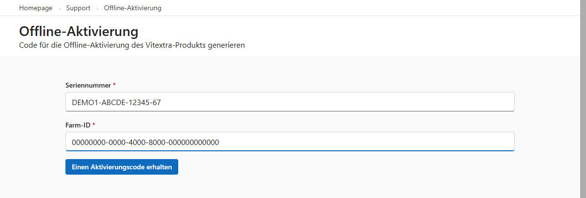 Aktivierungscode generieren