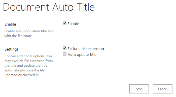 Document Auto Title Settings