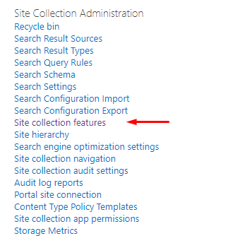 SharePoint site settings