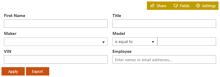 SharePoint Filter Web Part. Custom color scheme