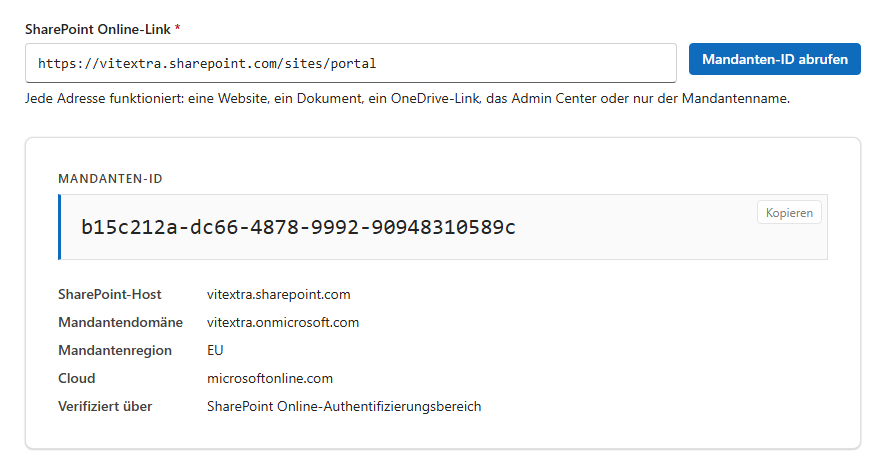 Tool „Tenant ID Lookup“