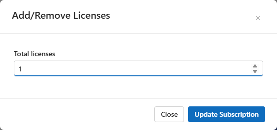 Change License Count Dialog