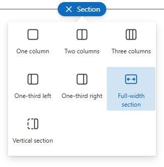 Adding a full-width section