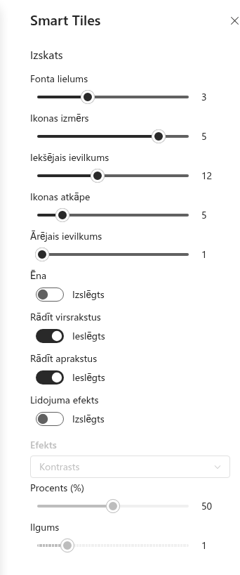 Rekvizītu rūts grupa «Izskats»