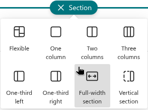 Adding a full-width section