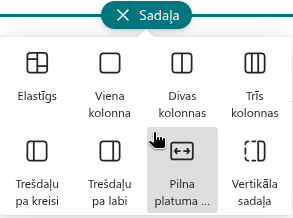 Pilna platuma sadaļas pievienošana