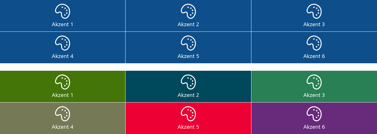 Akzentkacheln folgen dem Websitedesign
