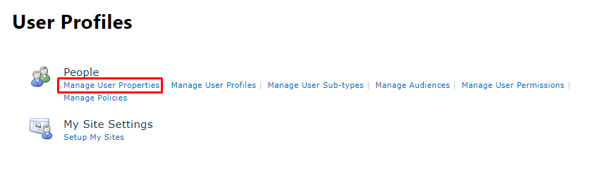 User Profiles Menu