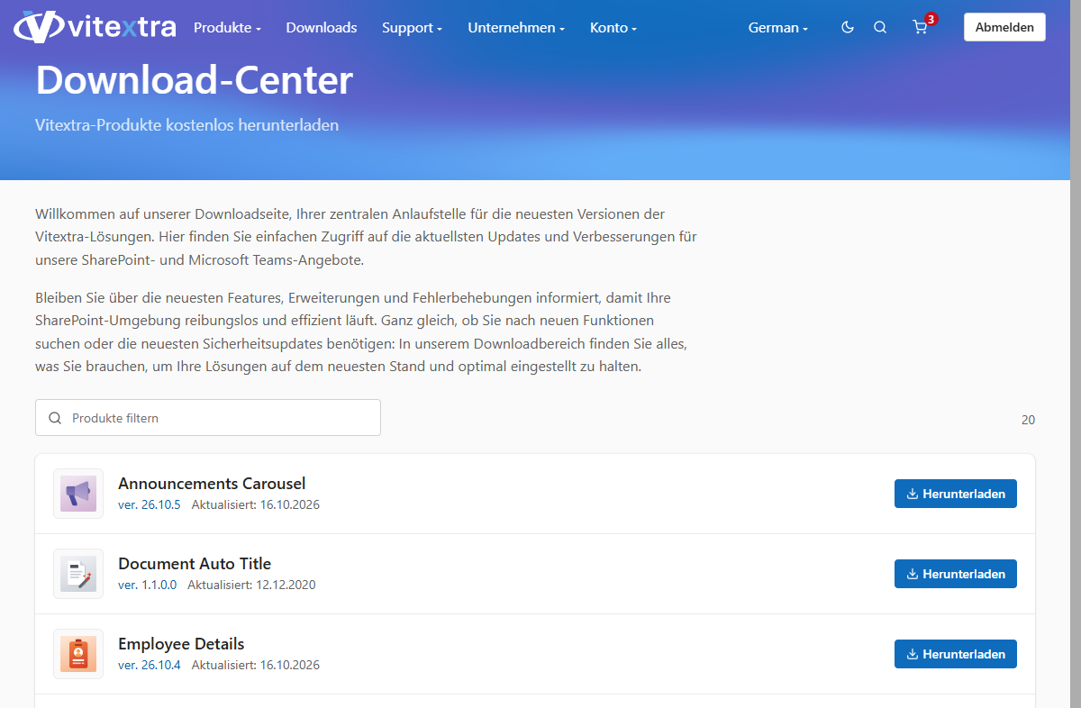 Vitextra Download-Center