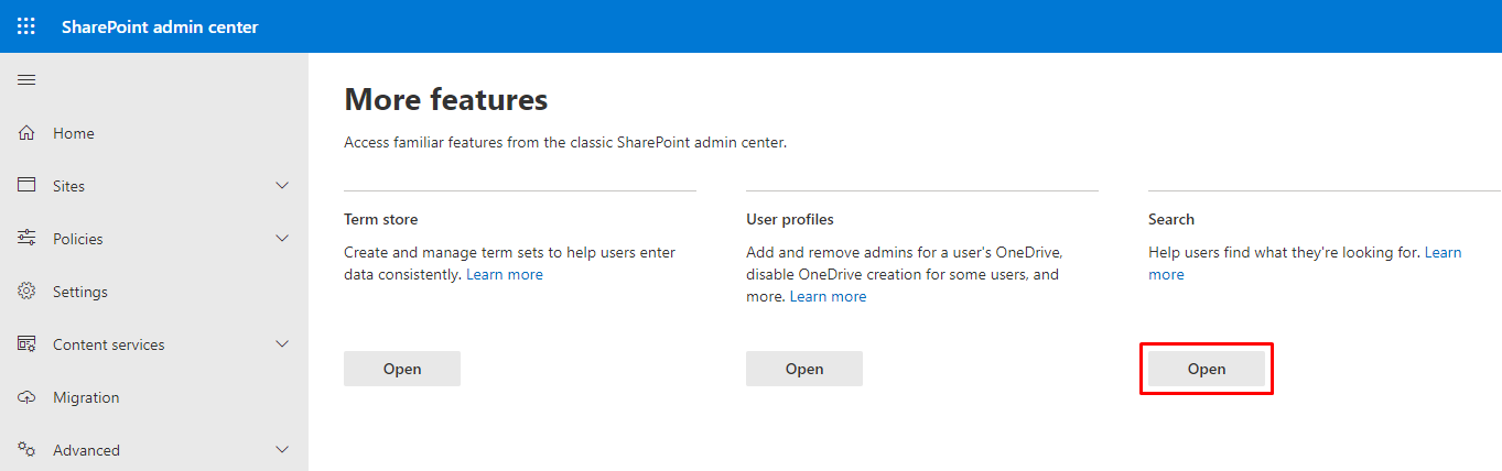 SharePoint Admin Center