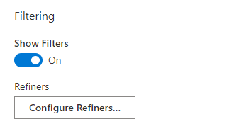 Smart Search. Filtering Settings