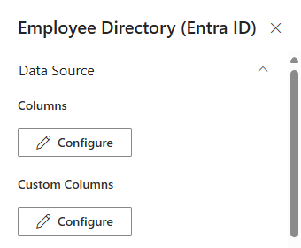 Columns properties of the web part