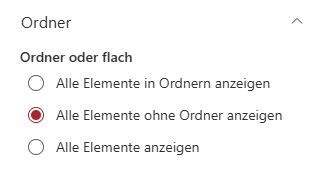 List Filter-Ordnereinstellungen