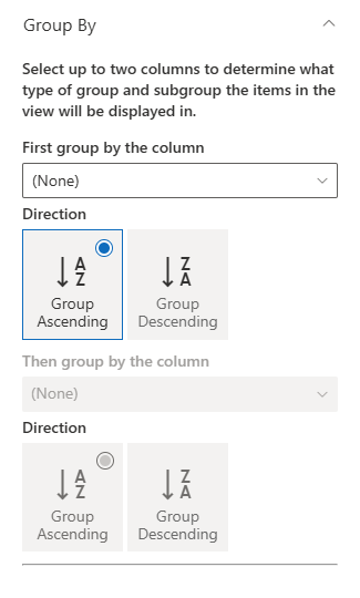 List Filter Group By Settings