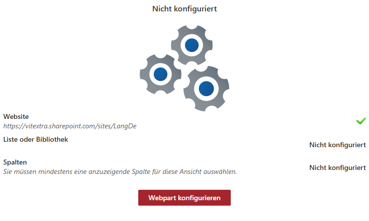 Meldung: Konfiguration erforderlich