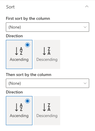 List Filter Sort Settings