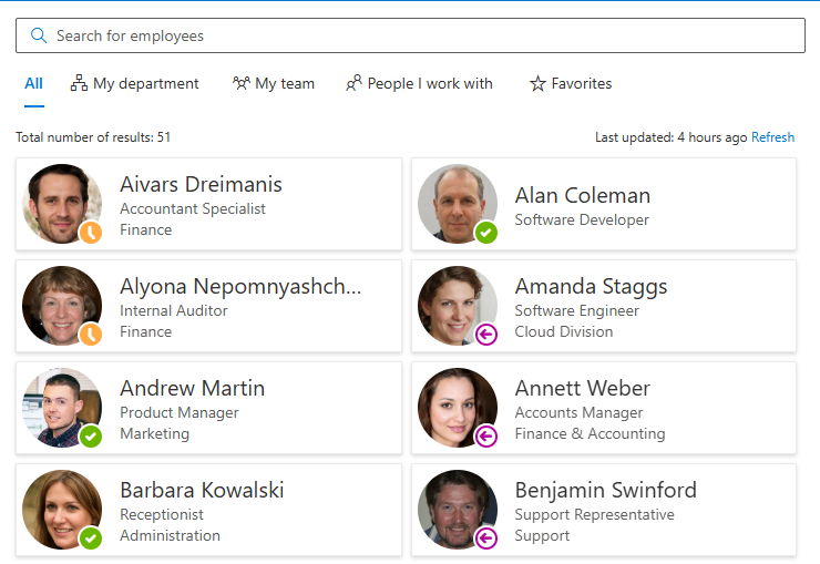 Employee Directory web part overview