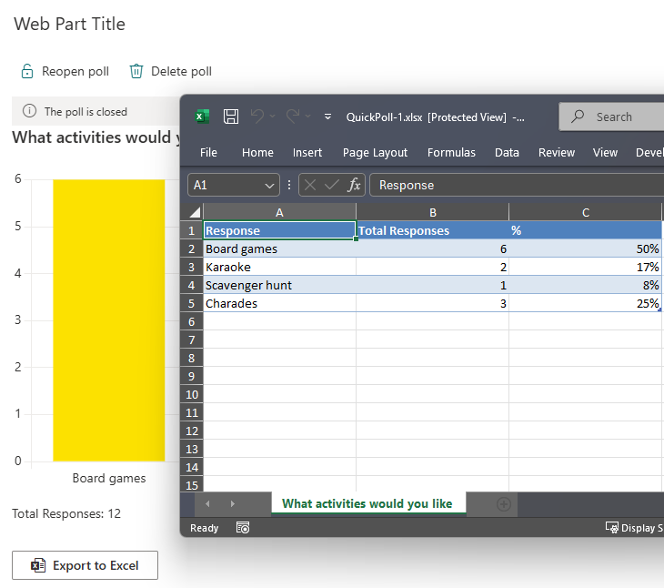Exported Excel workbook