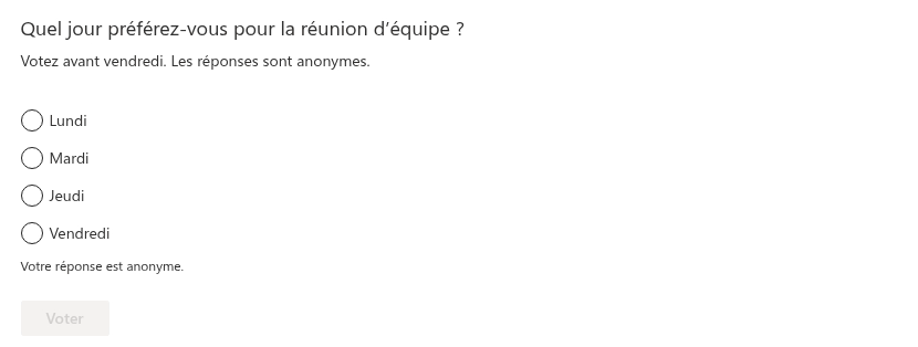 Vue de vote d'un participant