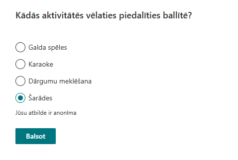 Aptauja no dalībnieka skatpunkta
