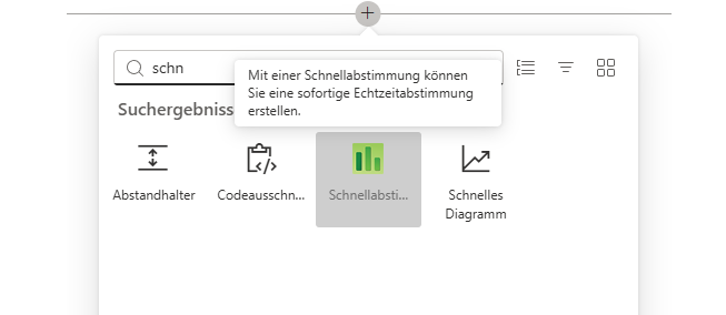 Die Quick-Poll-Webkomponente hinzufügen