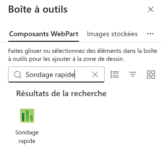 Ajout du composant WebPart Quick Poll