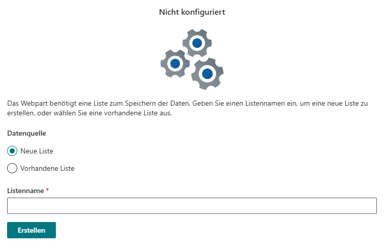 Ankündigungsliste auswählen oder erstellen