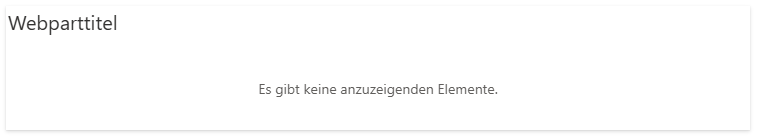 Das Webpart im Bearbeitungsmodus ohne aktive Ankündigungen