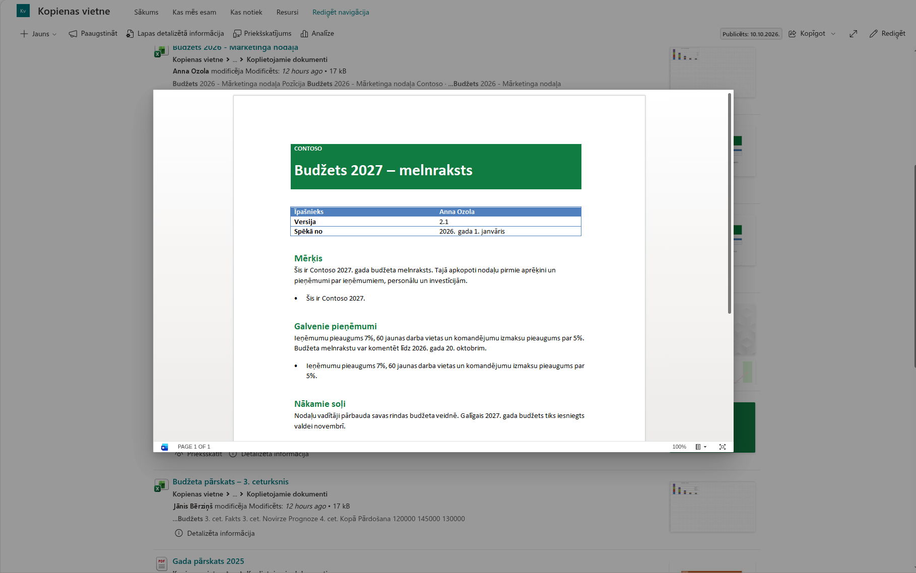 Dokumenta priekšskatīšana no meklēšanas rezultātiem