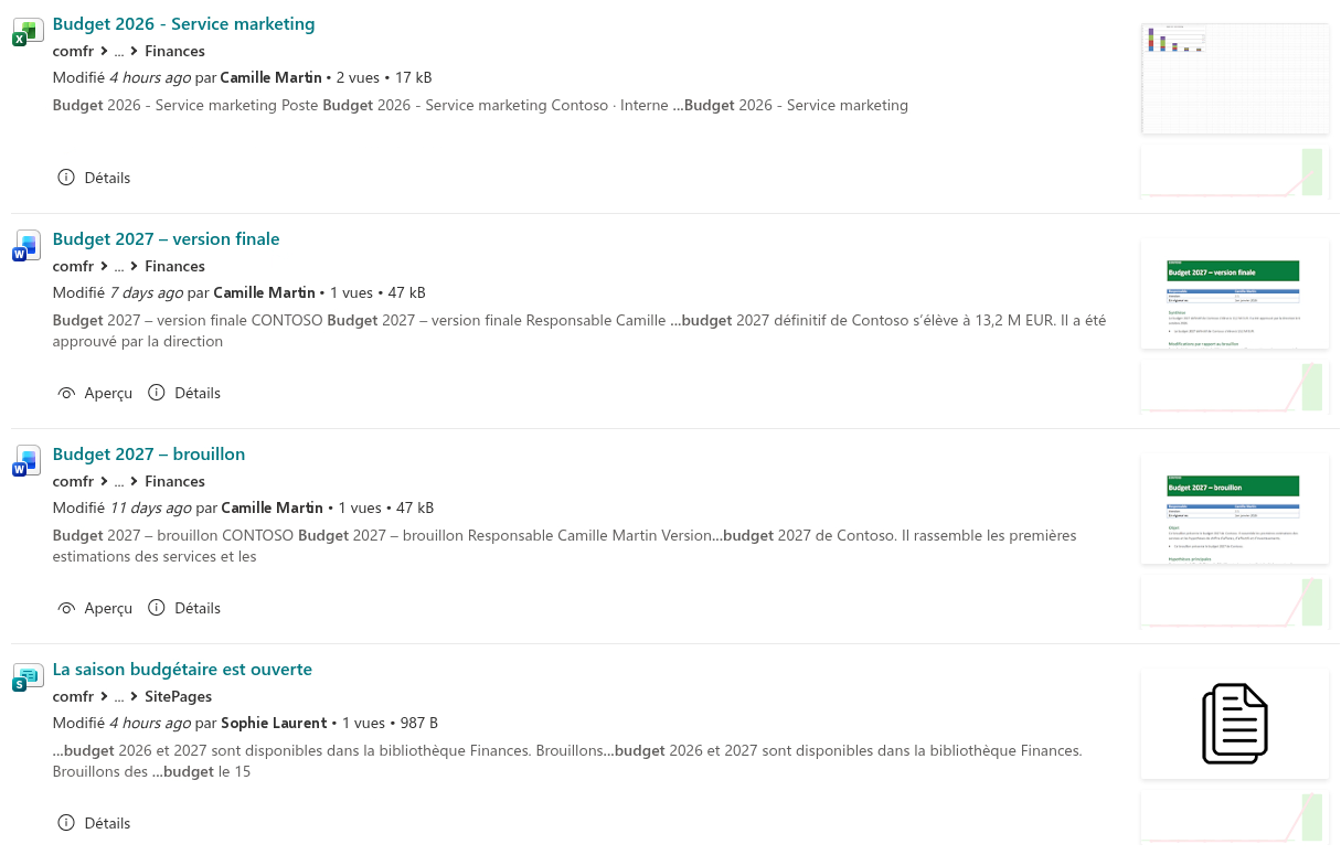 Résultats de recherche dans la disposition enrichie avec statistiques de consultation