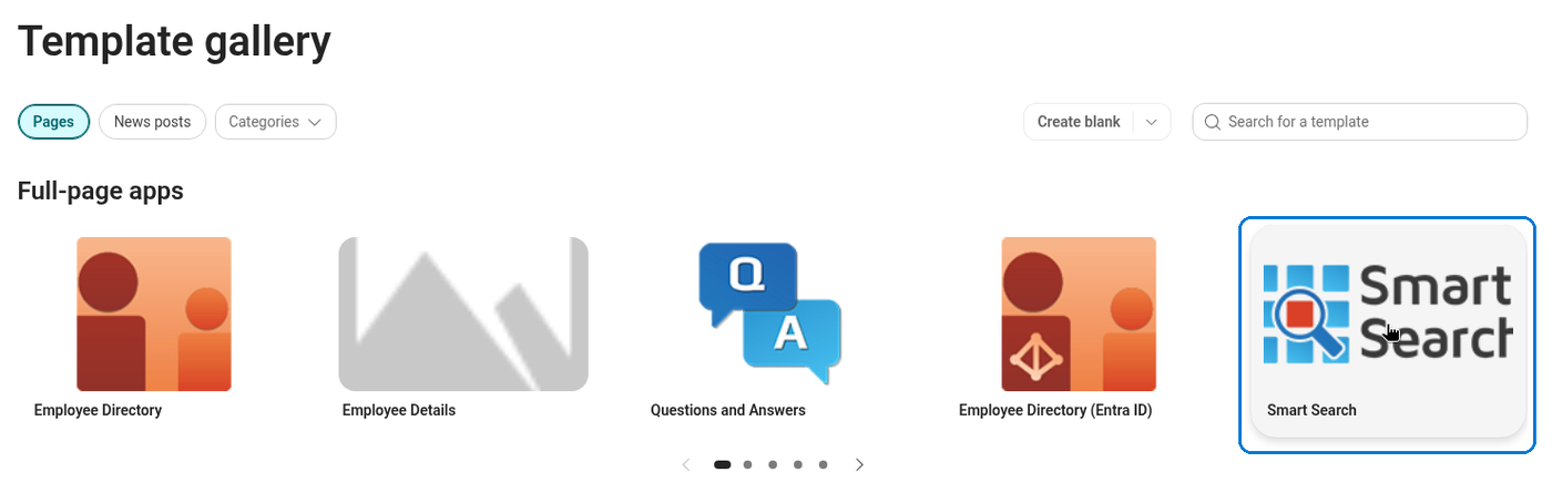 Selecting Smart Search on the Apps tab