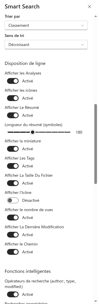 Le groupe Row Layout dans le volet de propriétés