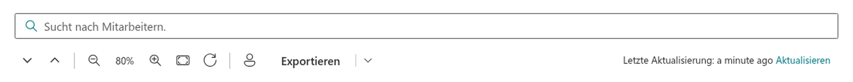 Die Zeitangabe „Zuletzt aktualisiert" und der Link „Aktualisieren"