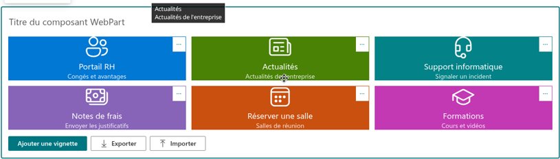 Réorganisation des vignettes par glisser-déposer