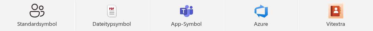 Je ein Symbol aus jedem der fünf Sätze