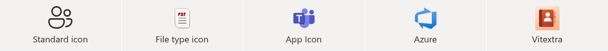 One icon from each of the five sets