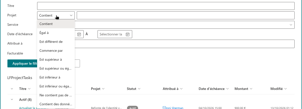 Les contrôles Text et Text (with options)