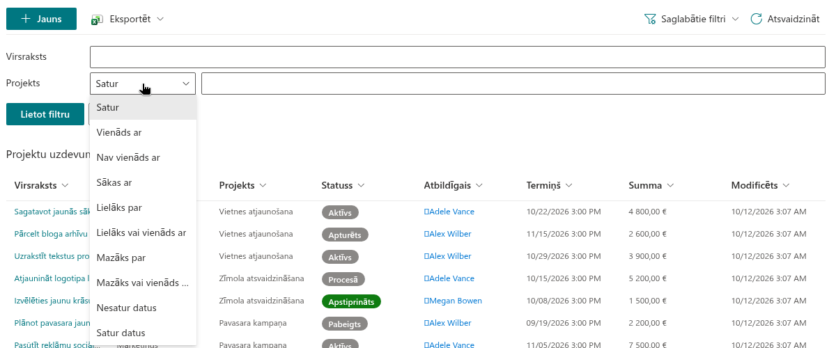 Vadīklas «Teksts» un «Text (with options)»