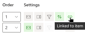 The behaviour options of a column