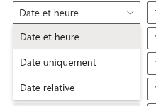 Formats d'affichage d'une colonne Date and Time