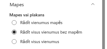 Rekvizītu rūts grupa «Mapes»