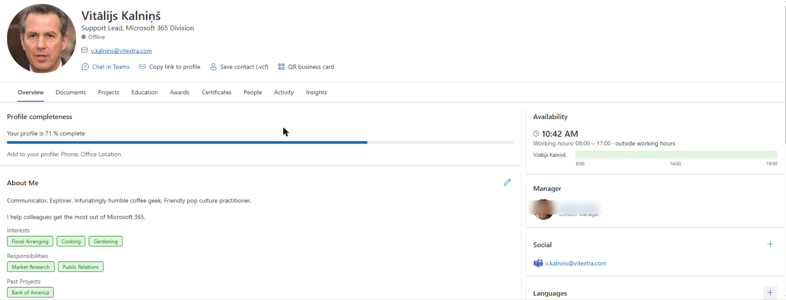 An Employee Details page