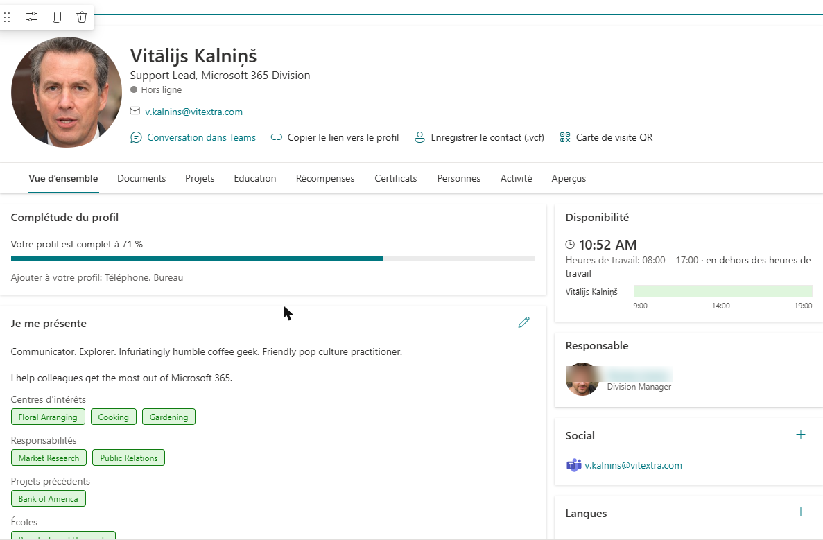 Une page Employee Details