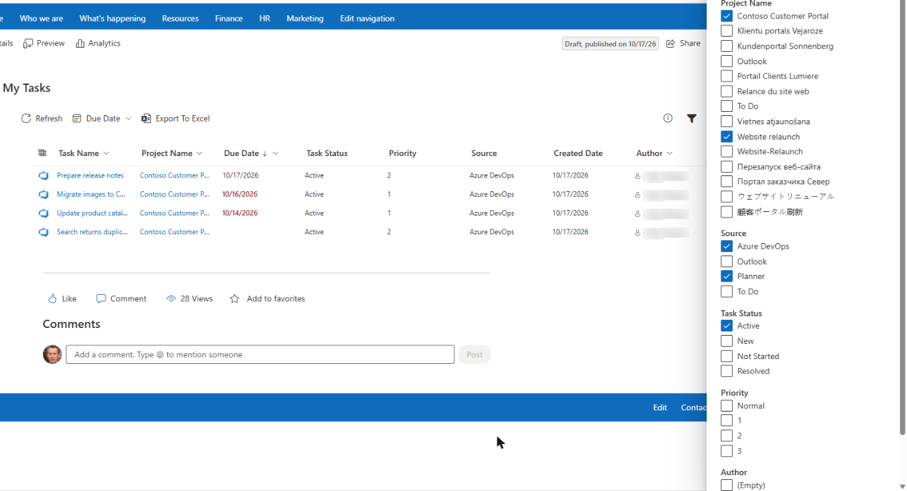 The Edit Filter Criteria panel