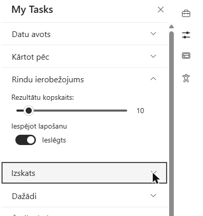 Grupa Rindu ierobežojums rekvizītu rūtī