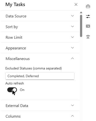 The Excluded Statuses field