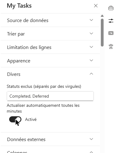 Le champ Statuts exclus
