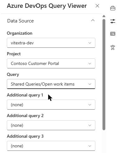 The Data Source group of the property pane