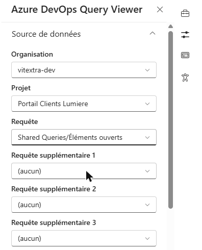 Le groupe Source de données du volet des propriétés