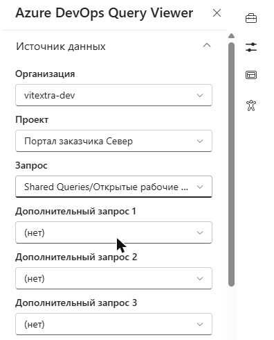 Группа «Источник данных» в области свойств